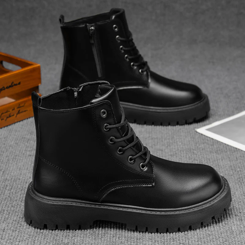 Damen Modische Lederboots mit praktischem Reißverschluss und robustem Profil Heidi Mode - Image 6