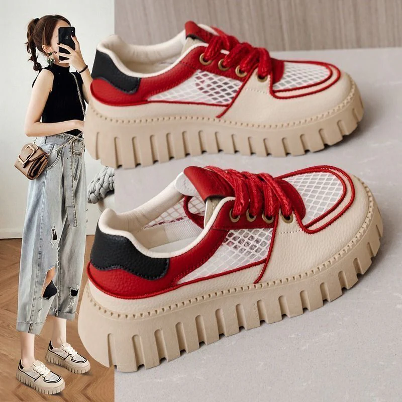 Damen modische Lifestyle-Sneaker mit texturiertem Obermaterial und dämpfender Sohle Heidi Mode - Image 6