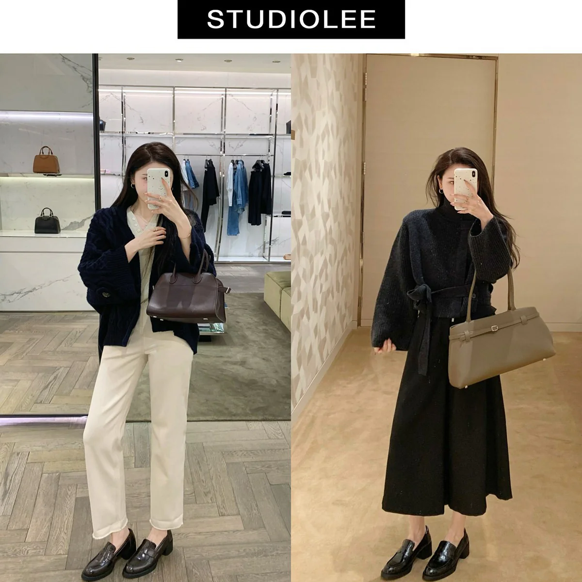 Damen modische Loafers mit glänzender Oberfläche und komfortablem Blockabsatz Heidi Mode - Image 4