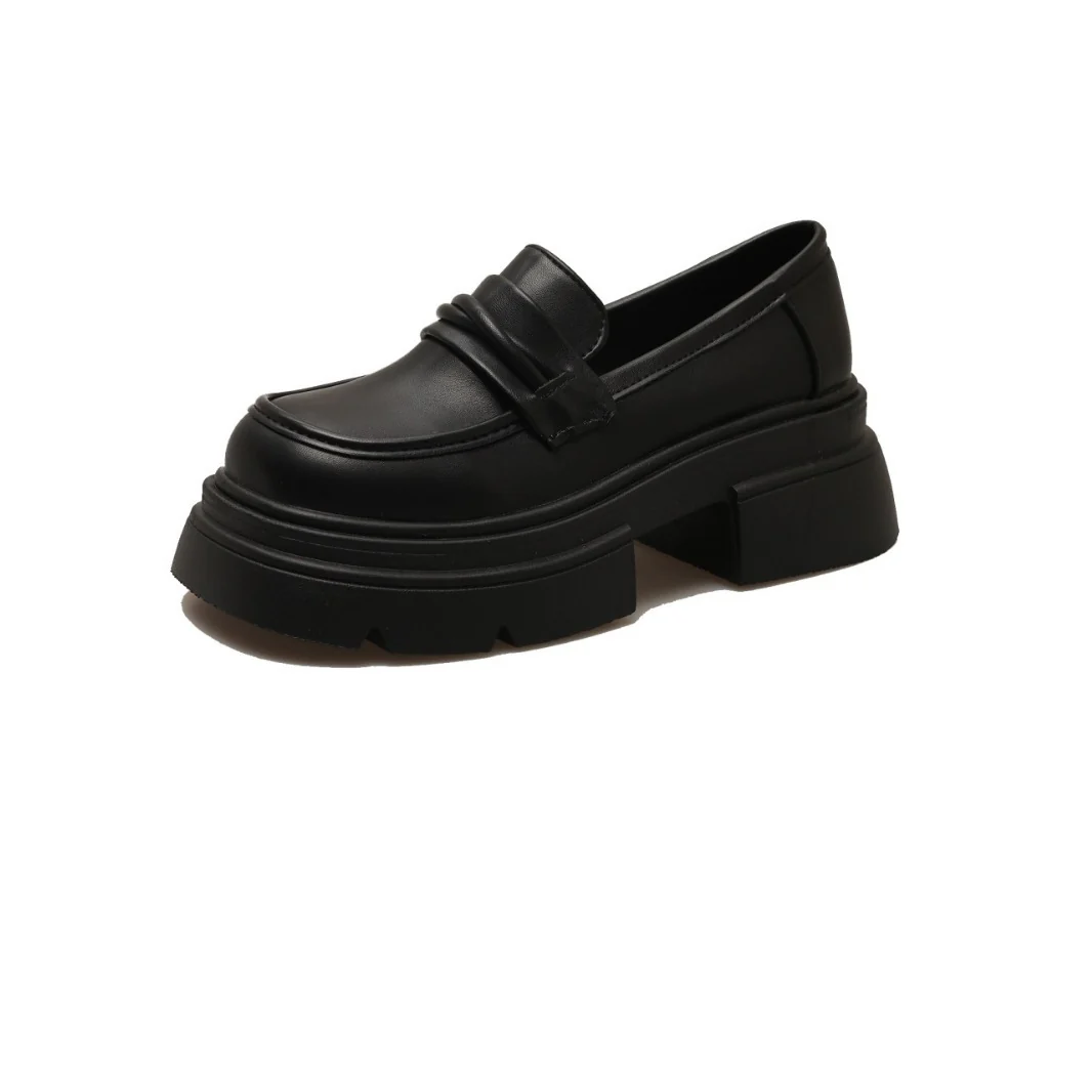 Damen Modische Loafers mit glänzender Oberfläche und robustem Plateau Heidi Mode - Image 5