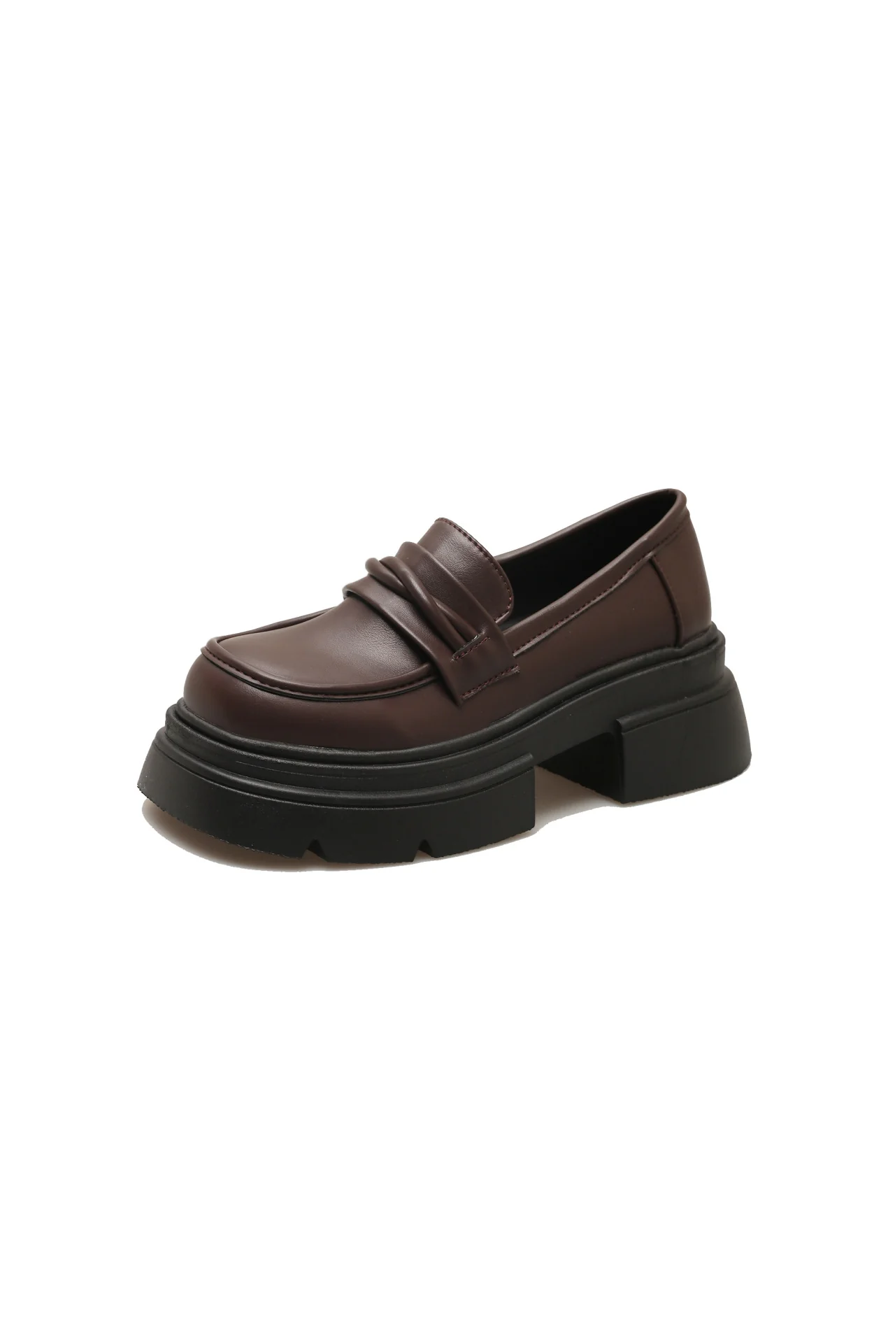 Damen Modische Loafers mit glänzender Oberfläche und robustem Plateau Heidi Mode - Image 8