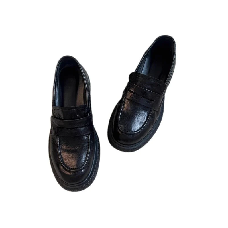 Damen modische Loafers mit robustem Blockabsatz und glänzender Lederoberfläche Heidi Mode - Image 5