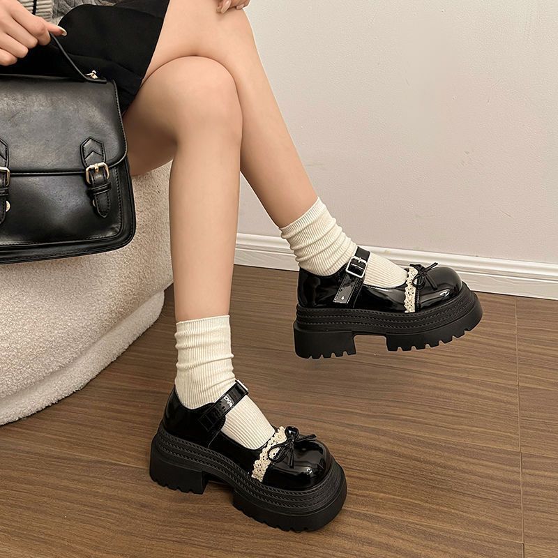 Damen Modische Mary Jane Schuhe mit dekorativer Schleife und robuster Plateau-Sohle Heidi Mode - Image 2