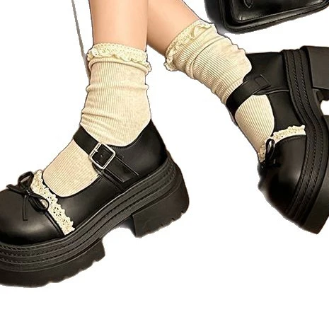 Damen Modische Mary Jane Schuhe mit dekorativer Schleife und robuster Plateau-Sohle Heidi Mode - Image 5