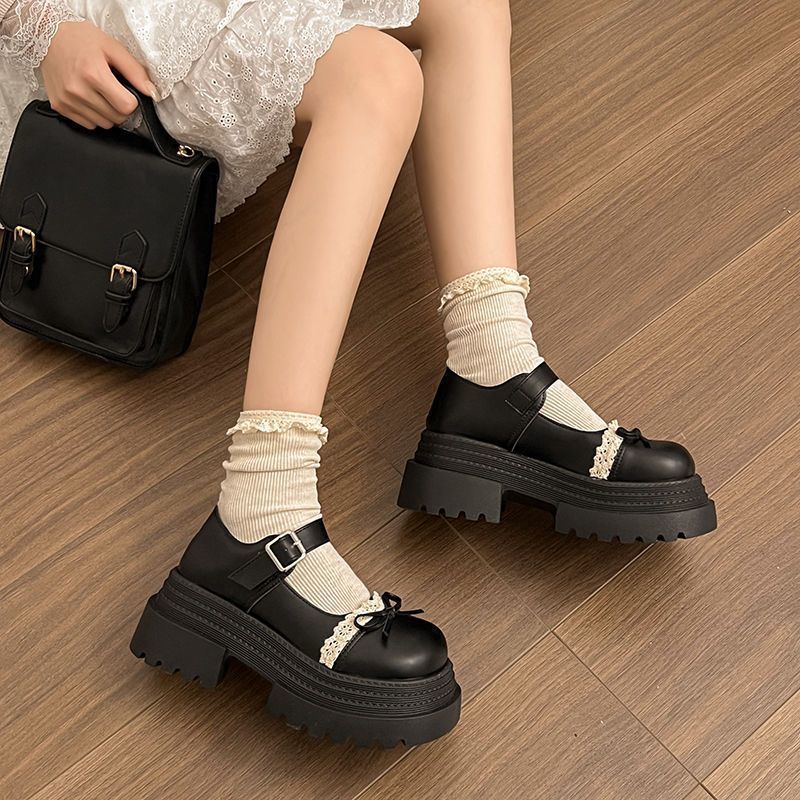 Damen Modische Mary Jane Schuhe mit dekorativer Schleife und robuster Plateau-Sohle Heidi Mode - Image 7