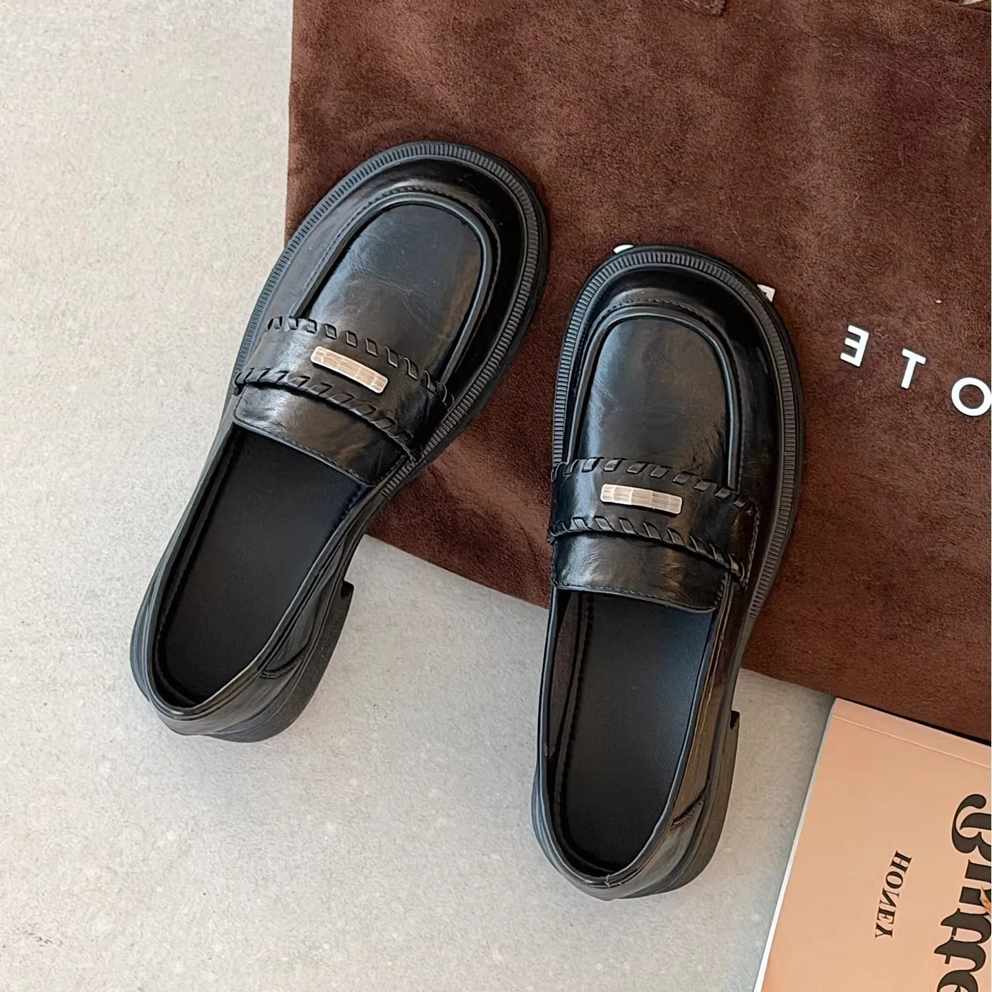 Damen modische Mokassins mit eleganten Ziernähten und bequemer Sohle Heidi Mode - Image 3