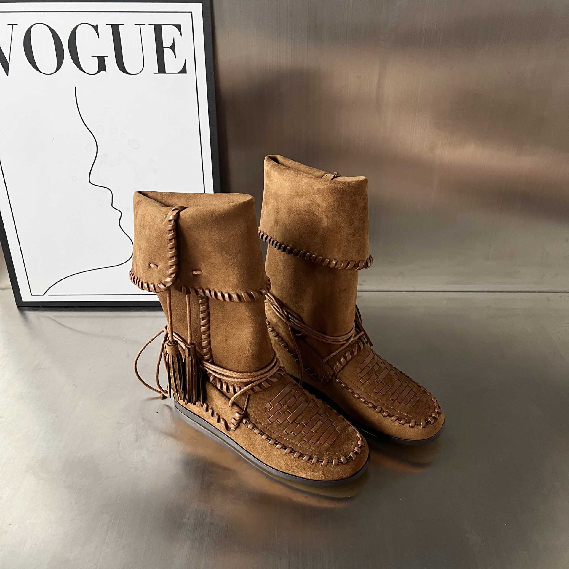Damen Modische Mokassins-Stiefel mit einzigartigem Flechtmuster von Heidi Mode - Image 5