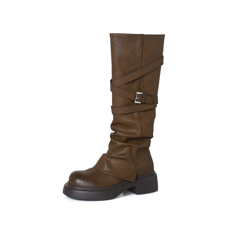 Damen modische Overknee-Stiefel mit stylischem Riemen-Design Heidi Mode - Image 6