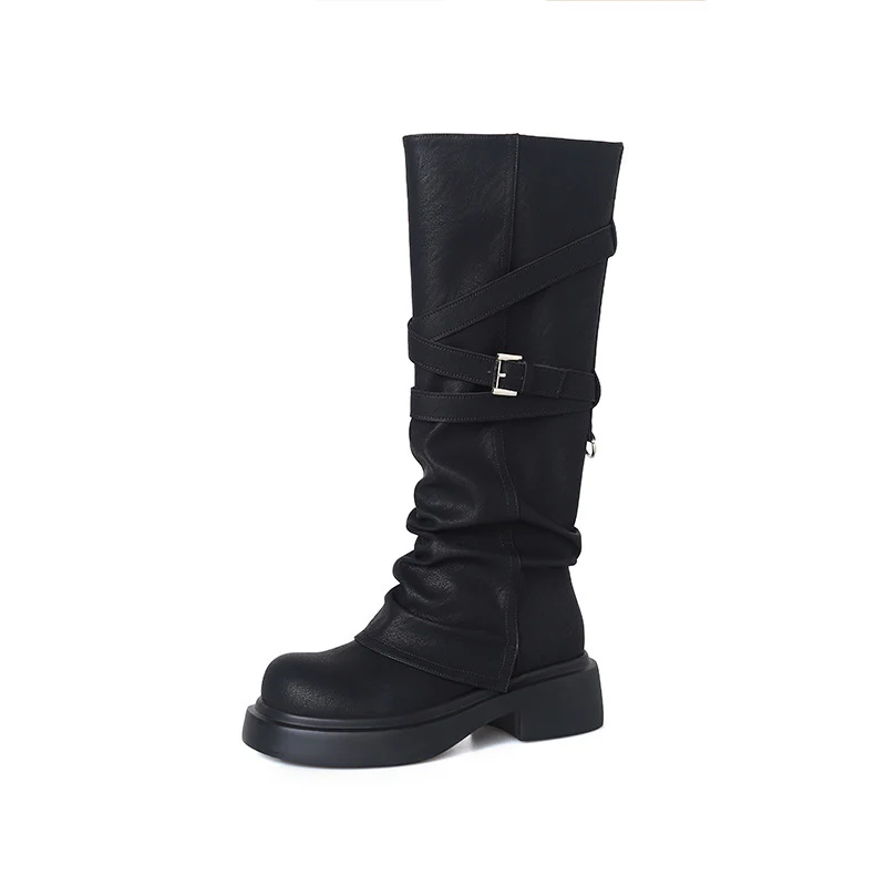 Damen modische Overknee-Stiefel mit stylischem Riemen-Design Heidi Mode - Image 7