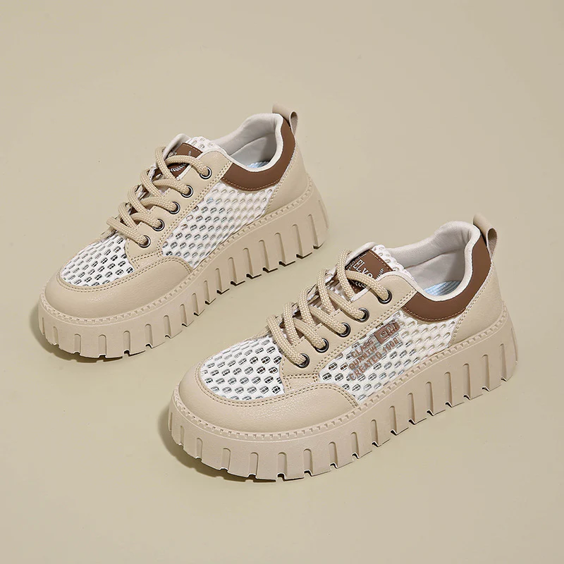 Damen modische Plateau-Sneaker mit atmungsaktivem Netz und robustem Sohlenprofil Heidi Mode - Image 2