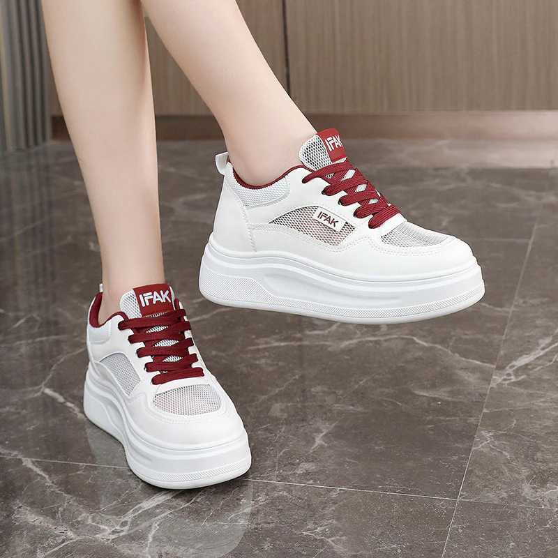 Damen modische Plateau-Sneaker mit atmungsaktivem Obermaterial und dämpfender Laufsohle Heidi Mode - Image 4
