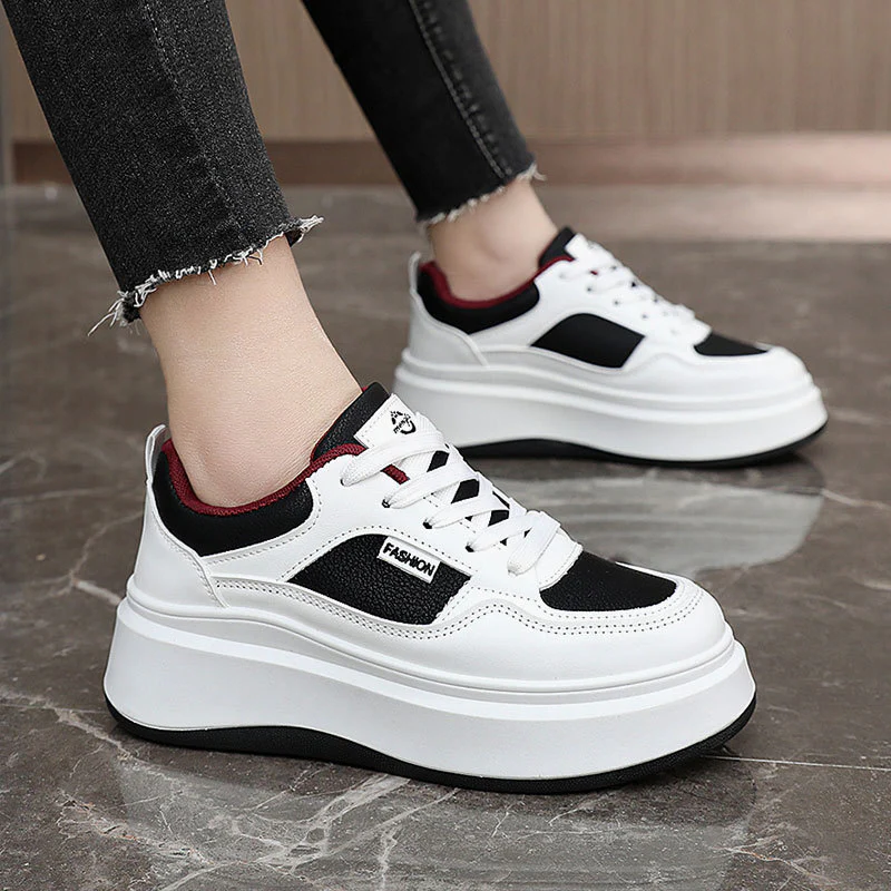 Damen Modische Plateau-Sneaker mit atmungsaktivem Obermaterial und gepolsterter Innensohle Heidi Mode - Image 4