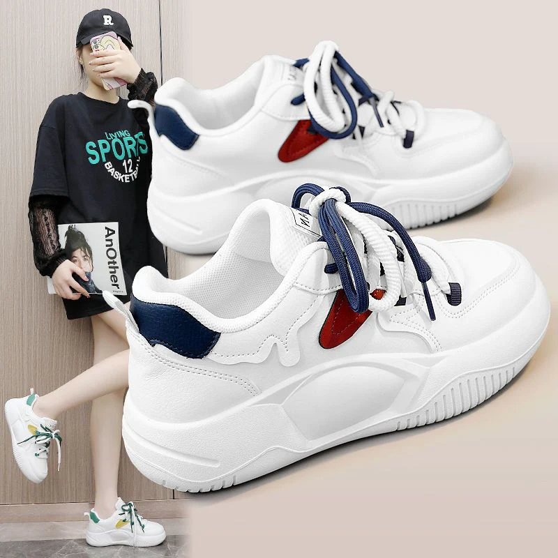 Damen modische Plateau-Sneaker mit atmungsaktiven Einsätzen und elastischen Schnürsenkeln Heidi Mode - Image 2