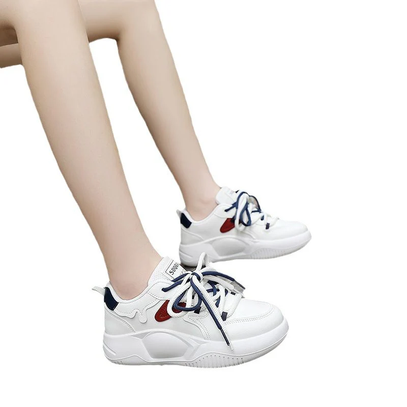 Damen modische Plateau-Sneaker mit atmungsaktiven Einsätzen und elastischen Schnürsenkeln Heidi Mode - Image 5