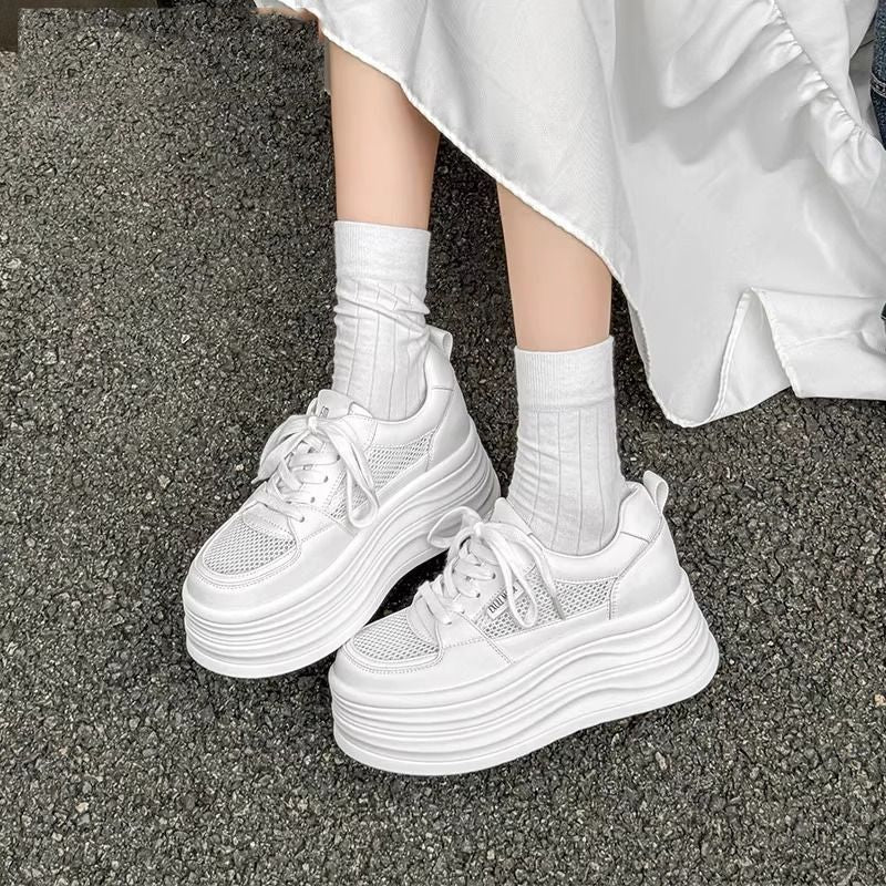 Damen modische Plateau-Sneaker mit atmungsaktiver Mesh-Oberfläche und dämpfender Sohle Heidi Mode - Image 7