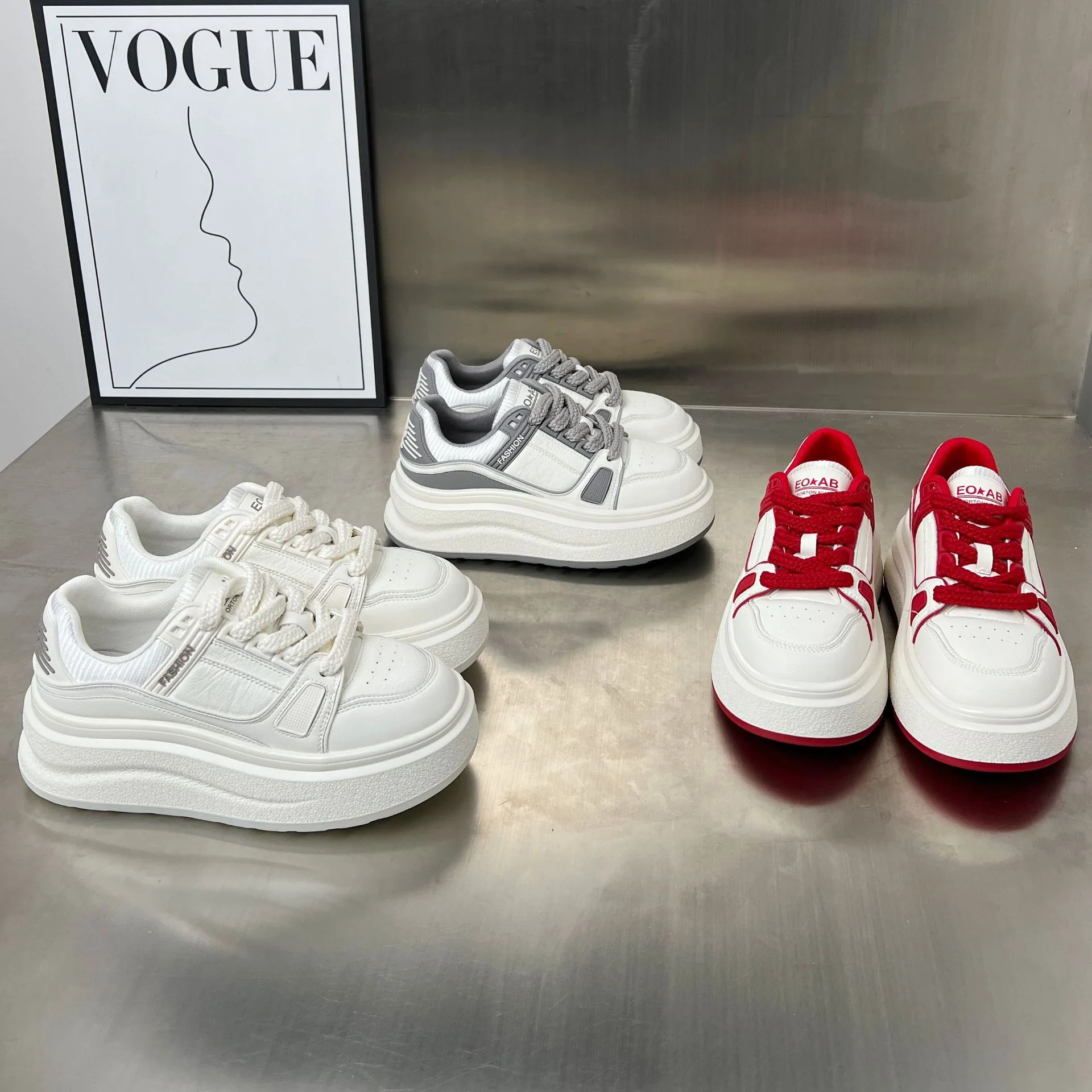 Damen modische Plateau-Sneaker mit atmungsaktiver Struktur und dämpfendem Fußbett Heidi Mode - Image 3