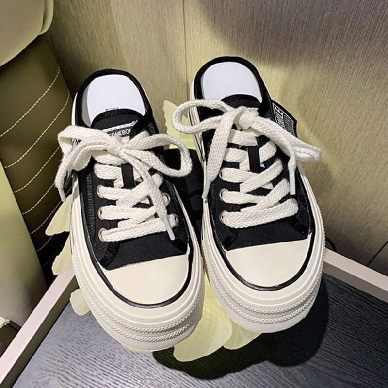 Damen modische Plateau-Sneaker mit elastischem Schnürsystem und robustem Sohlenprofil Heidi Mode - Image 3