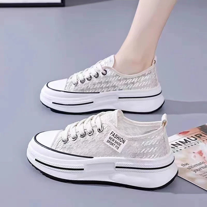 Damen Modische Plateau-Sneaker mit eleganter Textur und atmungsaktiver Oberflächenstruktur Heidi Mode - Image 6