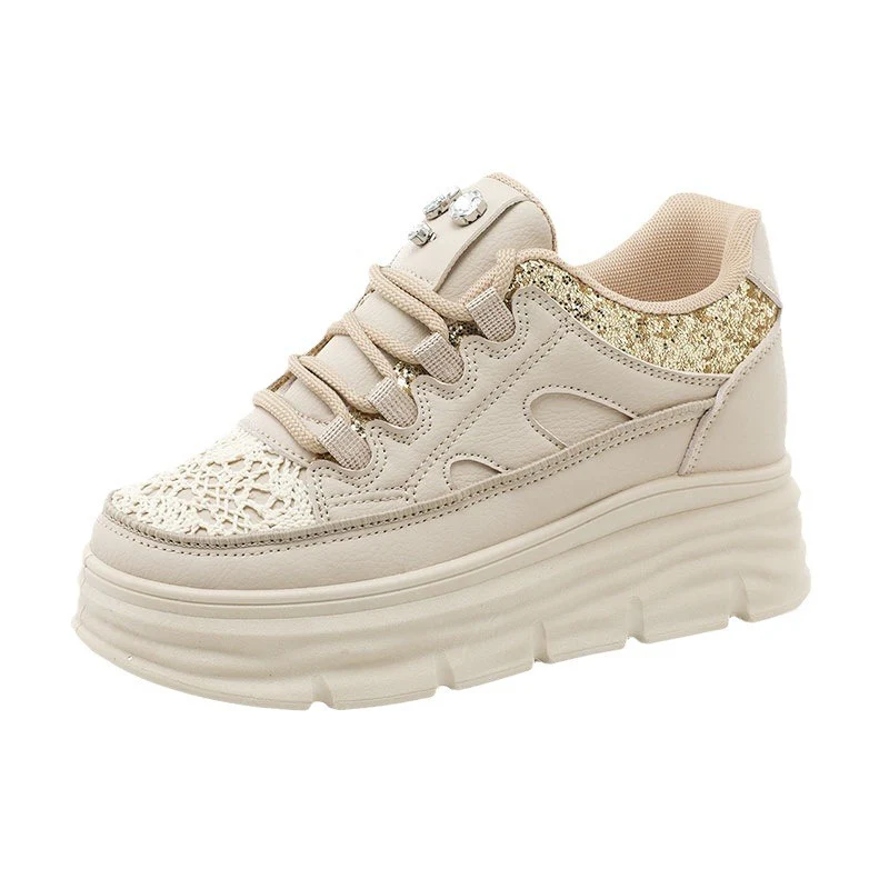 Damen modische Plateau-Sneaker mit Glitzer-Akzenten und bequemer Dämpfung Heidi Mode - Image 5