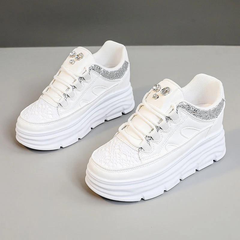 Damen modische Plateau-Sneaker mit Glitzer-Akzenten und bequemer Dämpfung Heidi Mode - Image 7
