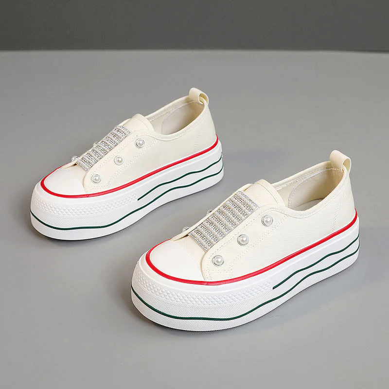 Damen modische Plateau-Sneaker mit glitzernden Akzenten und elastischem Einstieg Heidi Mode - Image 7