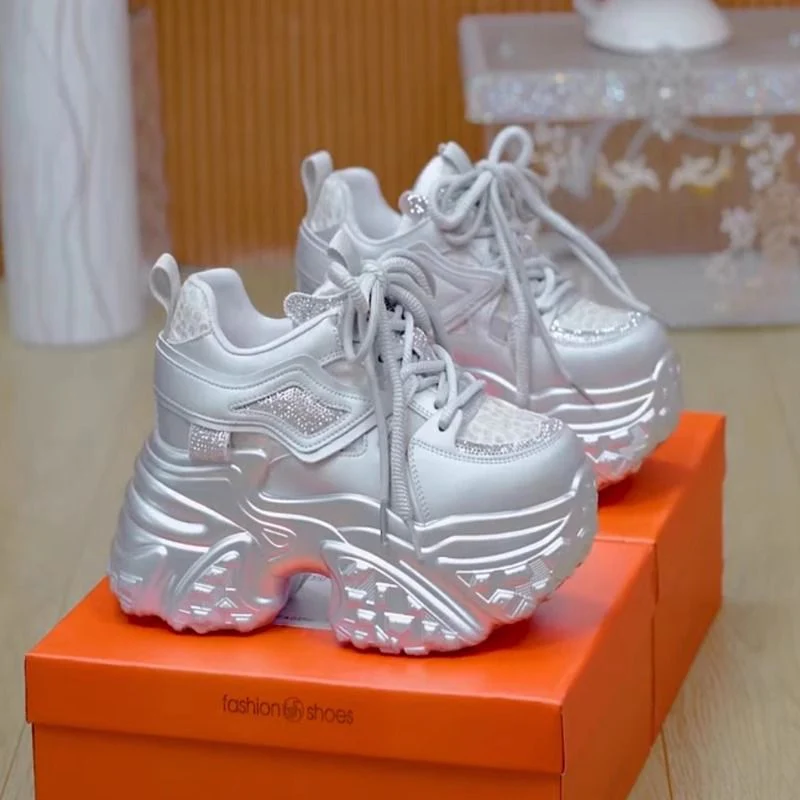 Damen modische Plateau-Sneaker mit glitzernden Akzenten und stabiler Laufsohle Heidi Mode - Image 8