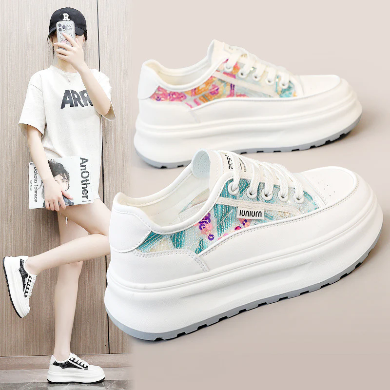 Damen modische Plateau-Sneaker mit trendiger Oberflächenstruktur und dämpfender Laufsohle Heidi Mode - Image 2