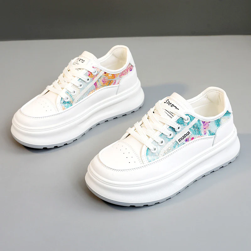 Damen modische Plateau-Sneaker mit trendiger Oberflächenstruktur und dämpfender Laufsohle Heidi Mode - Image 8
