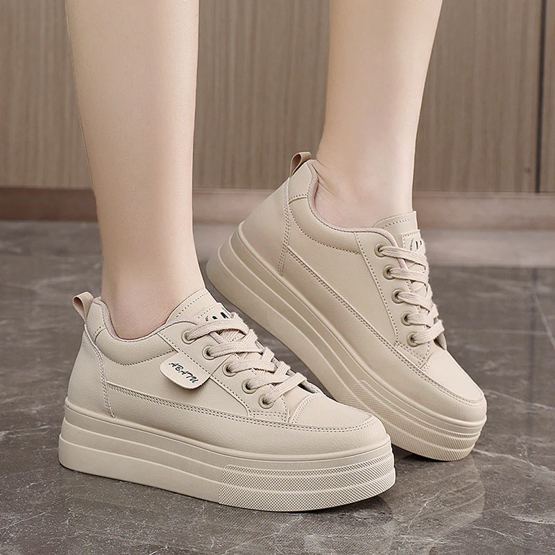 Damen modische Plateau Sneakers mit atmungsaktivem Obermaterial und sportlicher Sohle Heidi Mode - Image 3