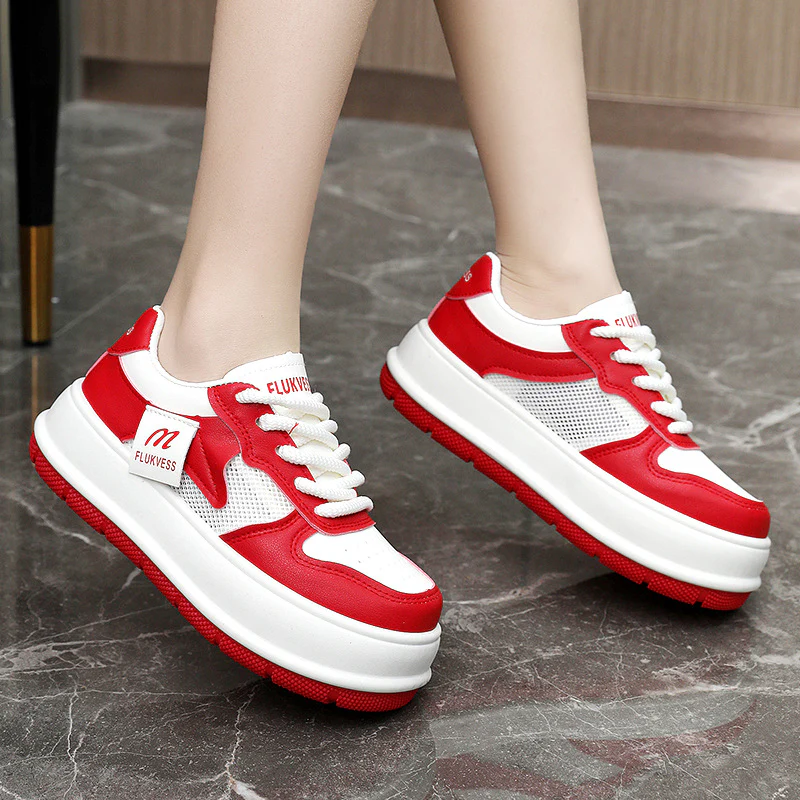 Damen modische Plateau Sneakers mit atmungsaktiver Mesh-Oberfläche und dämpfendem Sohlenprofil Heidi Mode - Image 2