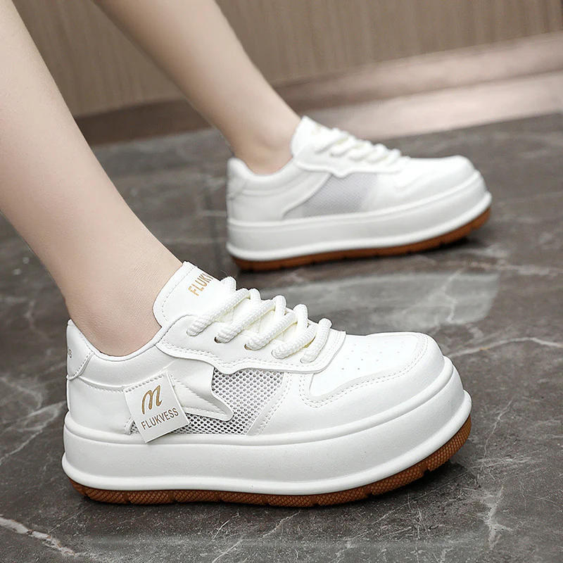Damen modische Plateau Sneakers mit atmungsaktiver Mesh-Oberfläche und dämpfendem Sohlenprofil Heidi Mode - Image 4
