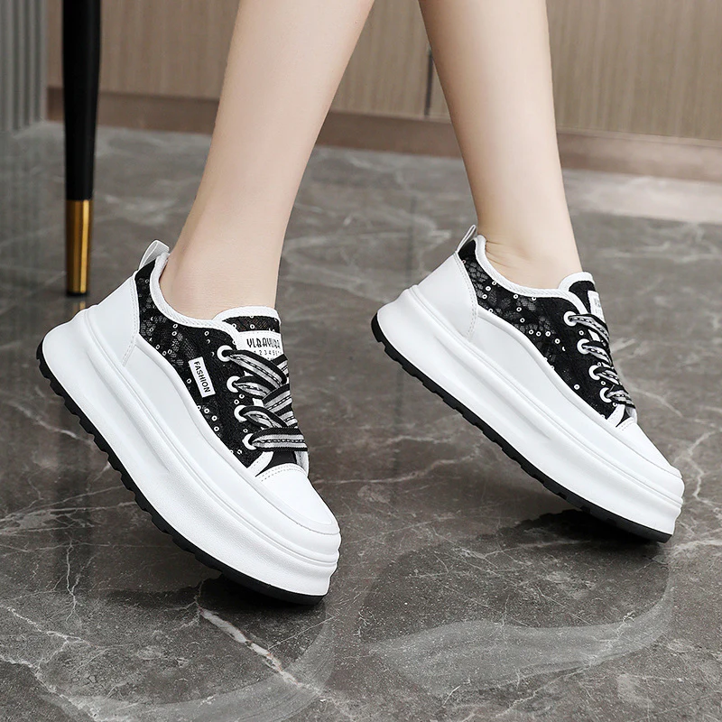Damen modische Plateau Sneakers mit atmungsaktiver Mesh-Oberfläche und komfortabler Dämpfung Heidi Mode - Image 3