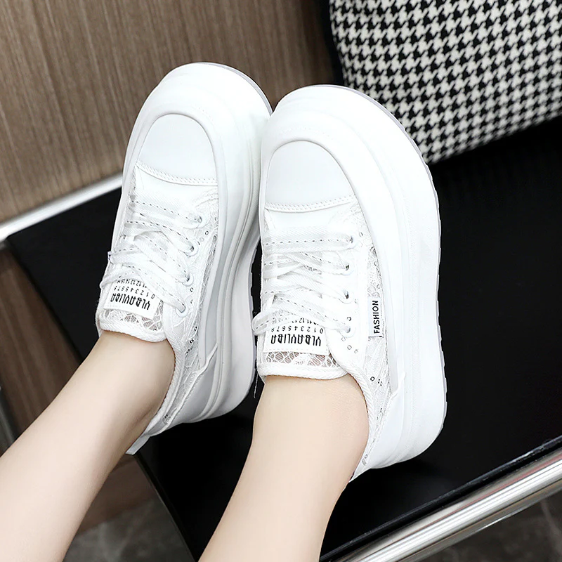 Damen modische Plateau Sneakers mit atmungsaktiver Mesh-Oberfläche und komfortabler Dämpfung Heidi Mode - Image 4