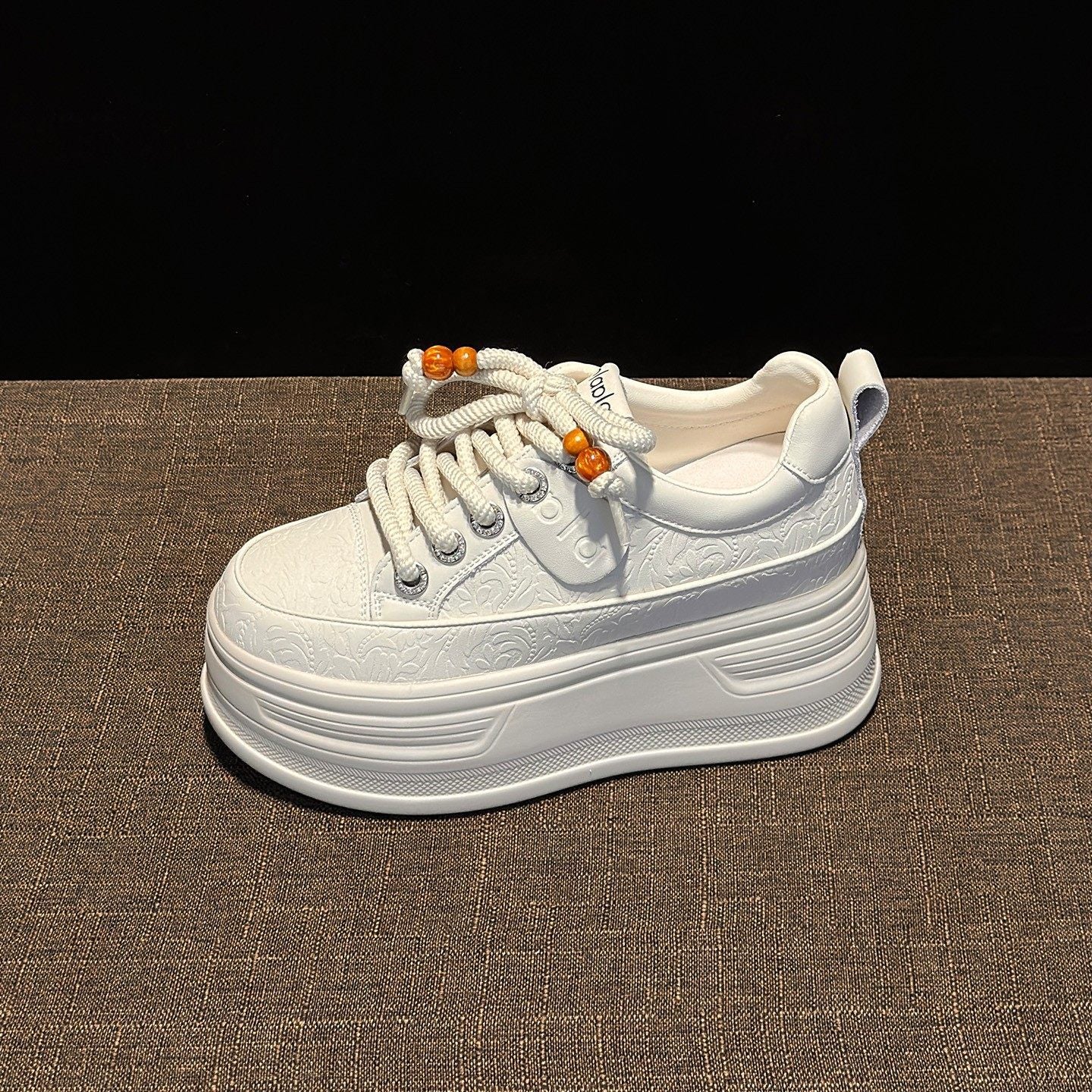 Damen modische Plateau Sneakers mit dekorativen Schnürsenkeln und strukturiertem Obermaterial Heidi Mode - Image 6