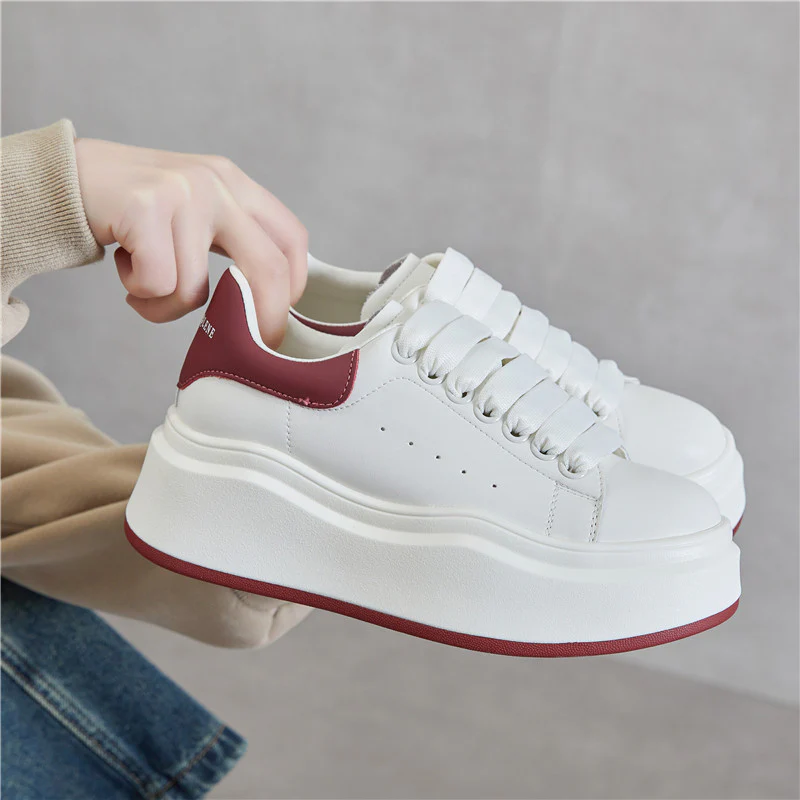 Damen Modische Plateau Sneakers mit elastischen Schnürsenkeln und trendiger Silhouette Heidi Mode - Image 7