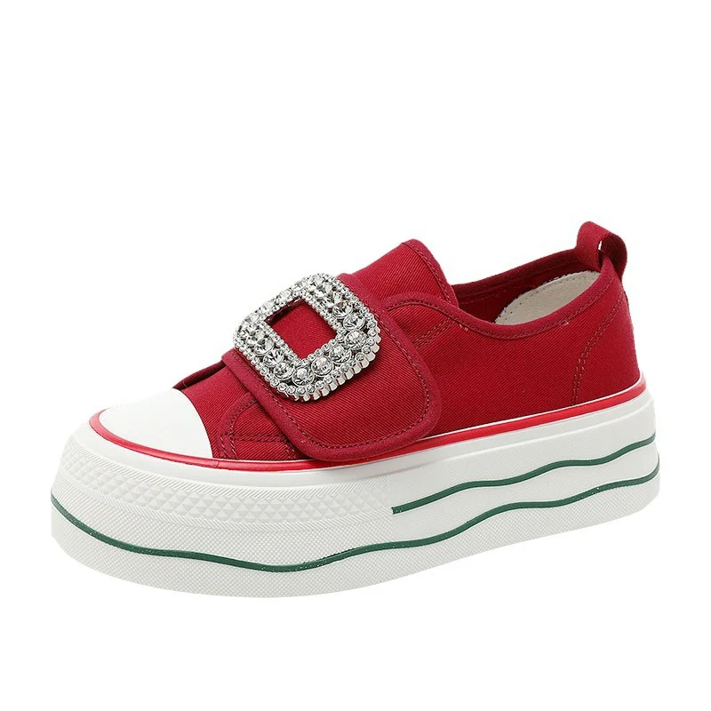 Damen modische Plateau Sneakers mit funkelnedem Schnallenakzent Heidi Mode - Image 5