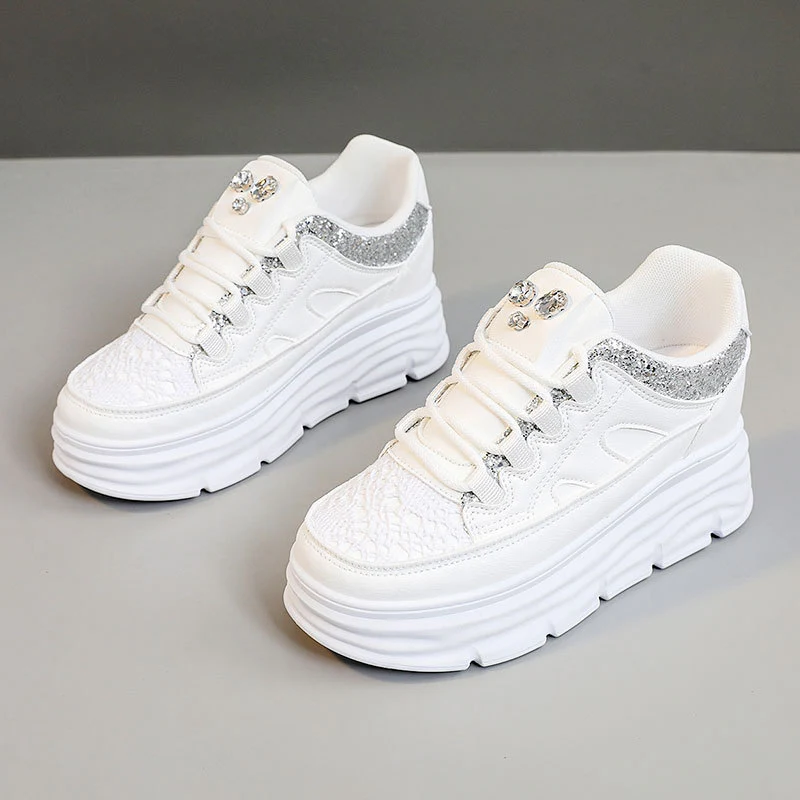 Damen modische Plateau Sneakers mit glitzernden Akzenten und ergonomischem Design Heidi Mode - Image 6