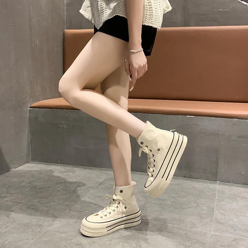 Damen Modische Plateau Sneakers mit hohem Tragekomfort und flexiblem Obermaterial Heidi Mode - Image 4
