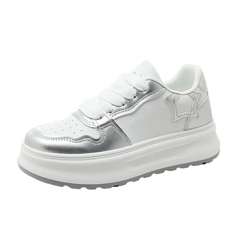 Damen modische Plateau Sneakers mit metallic Akzenten und atmungsaktiver Oberfläche Heidi Mode - Image 5