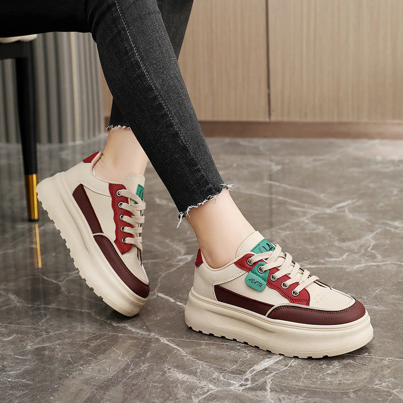 Damen modische Plateau Sneakers mit robusten Kontrasteinsätzen und komfortabler Dämpfung Heidi Mode - Image 4