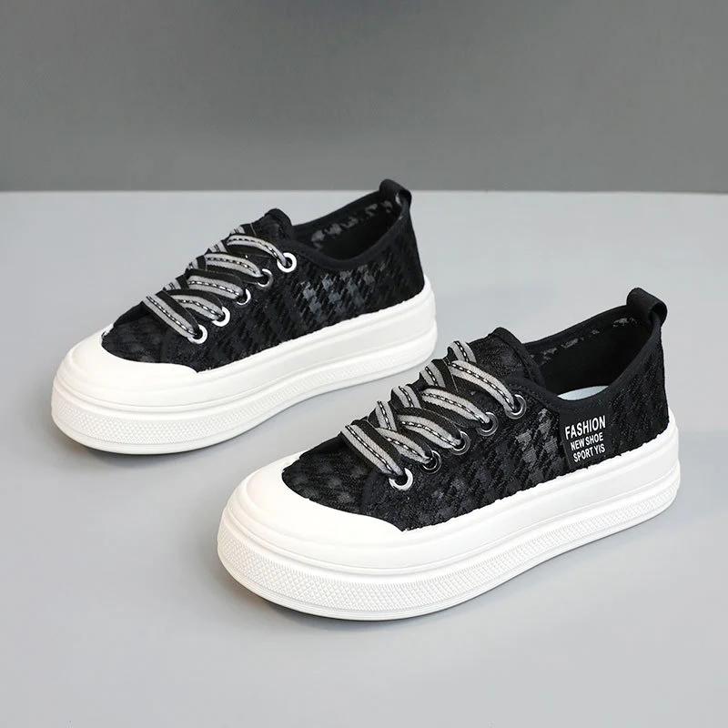 Damen modische Plateausneaker mit atmungsaktiver Mesh-Oberfläche und rutschfester Sohle Heidi Mode - Image 7