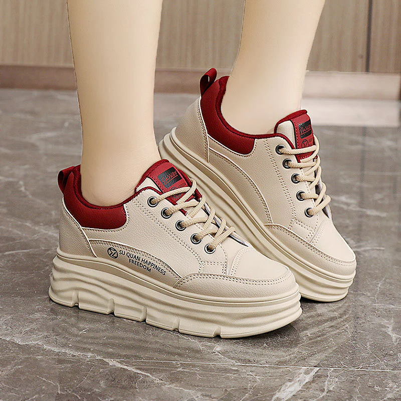 Damen modische Plateausneaker mit verstärktem Sohlenprofil und atmungsaktiver Oberflächenstruktur Heidi Mode - Image 3