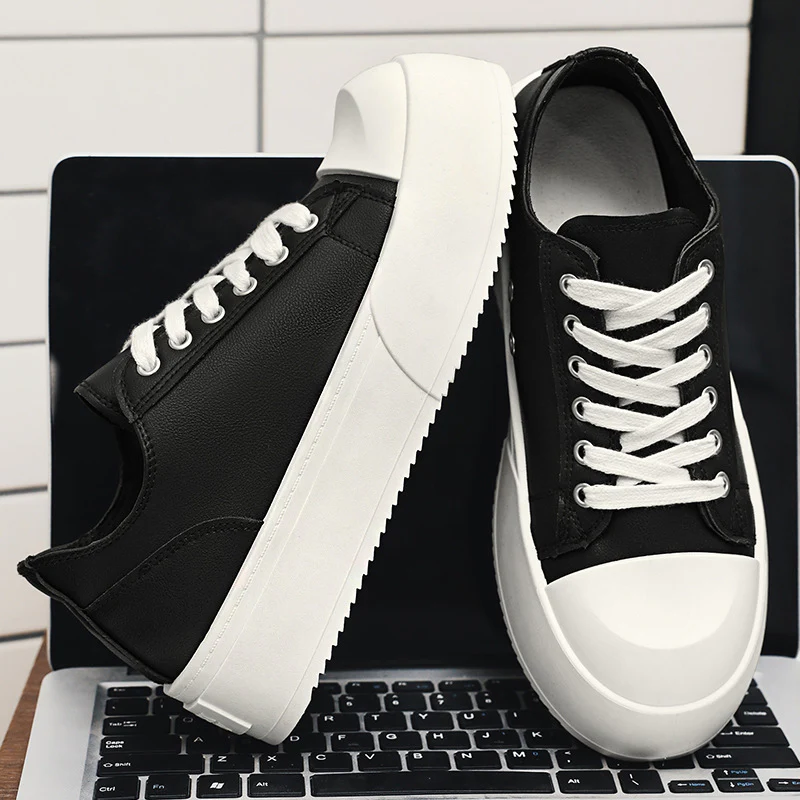Damen modische Plattform-Sneaker mit lackiertem Obermaterial und klassischem Schnürsystem Heidi Mode - Image 3