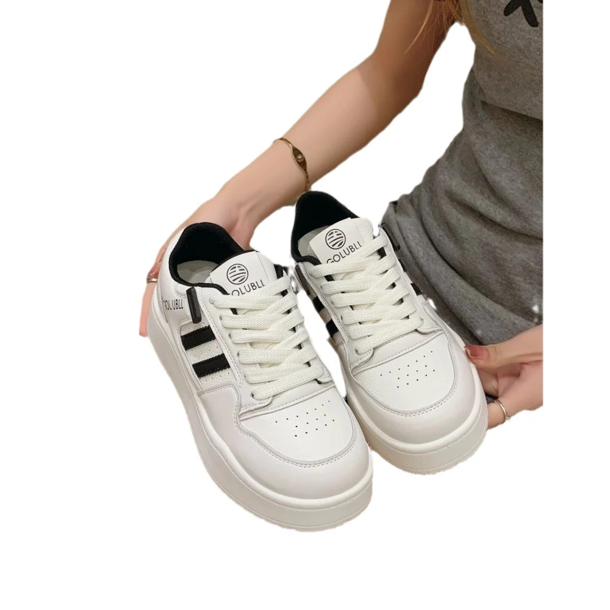 Damen modische Plattform-Sneaker mit sportlichem Design und atmungsaktiver Oberflächenstruktur Heidi Mode - Image 5