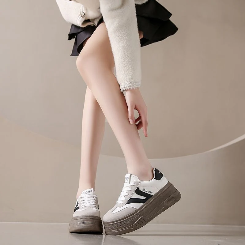 Damen Modische Plattform Sneakers mit dicker Sohle und atmungsaktiver Obermaterialstruktur Heidi Mode - Image 2