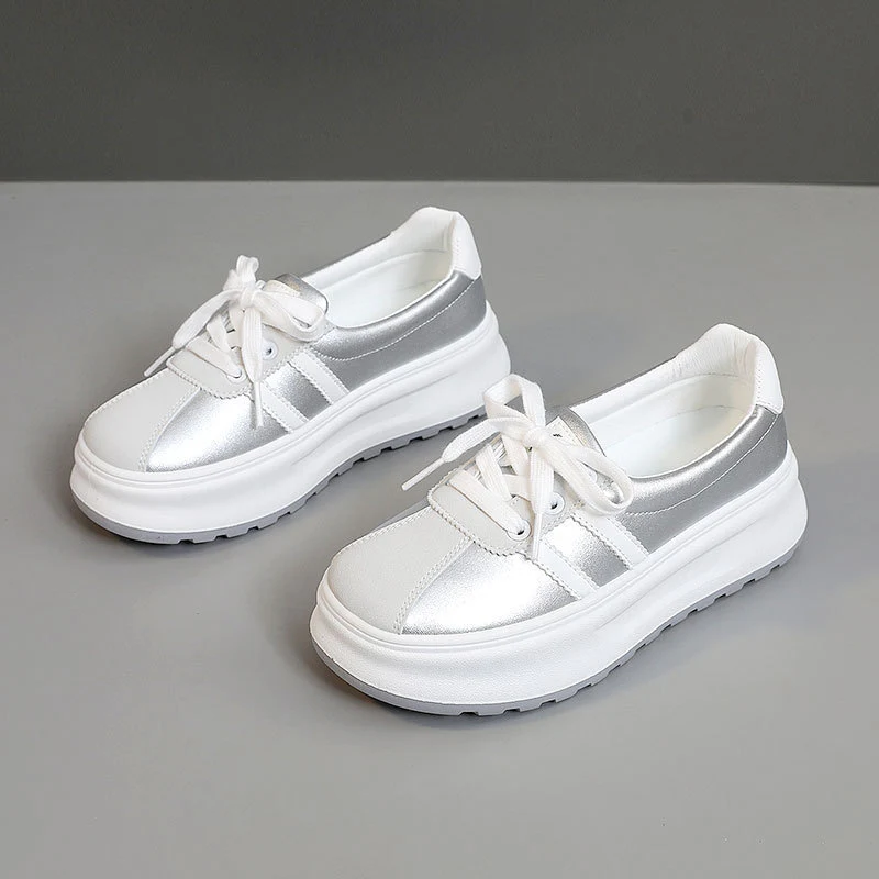 Damen modische Plattform Sneakers mit trendigem Metallic-Design Heidi Mode - Image 7