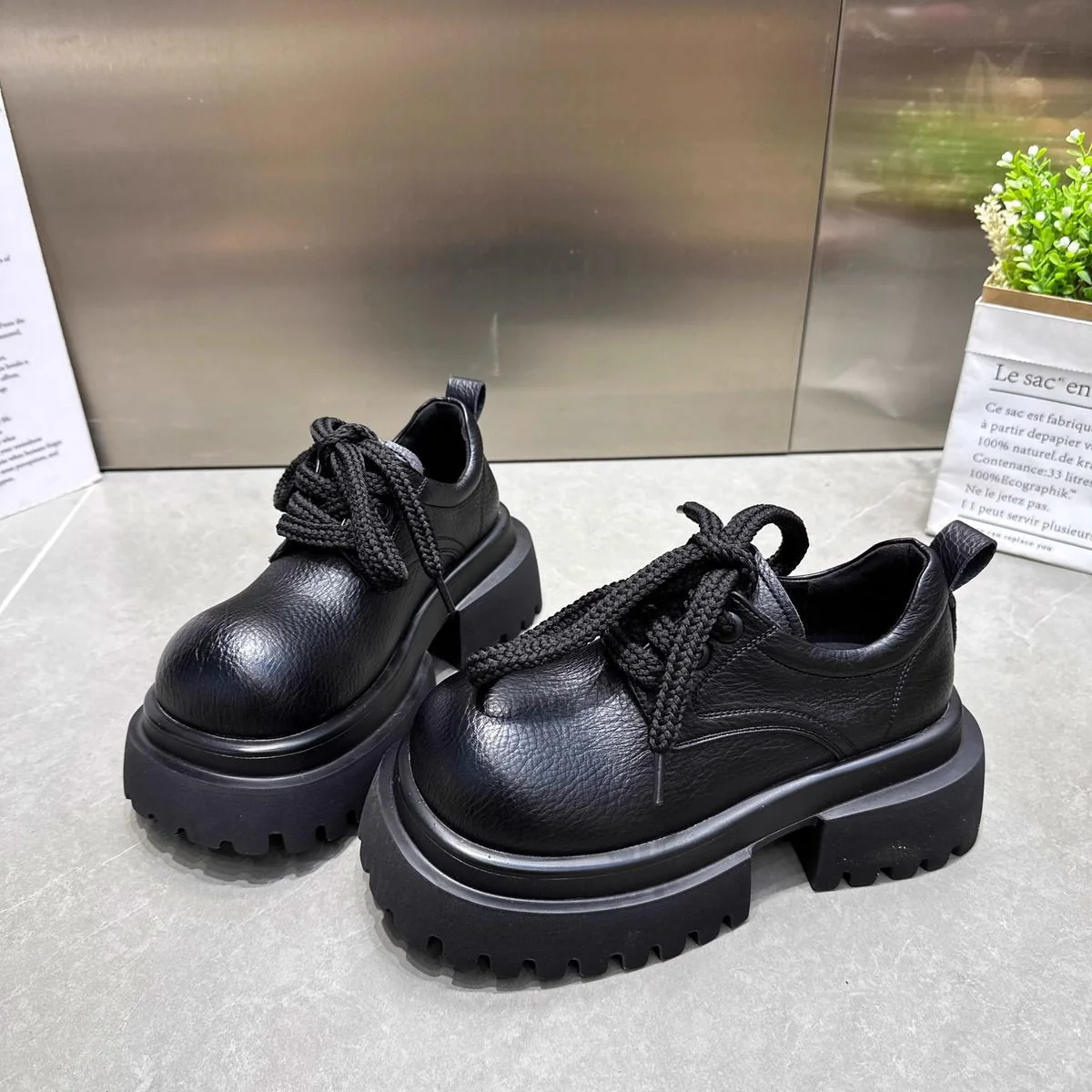 Damen modische Schnürboots mit robustem Plateau und rutschfester Sohle Heidi Mode - Image 4