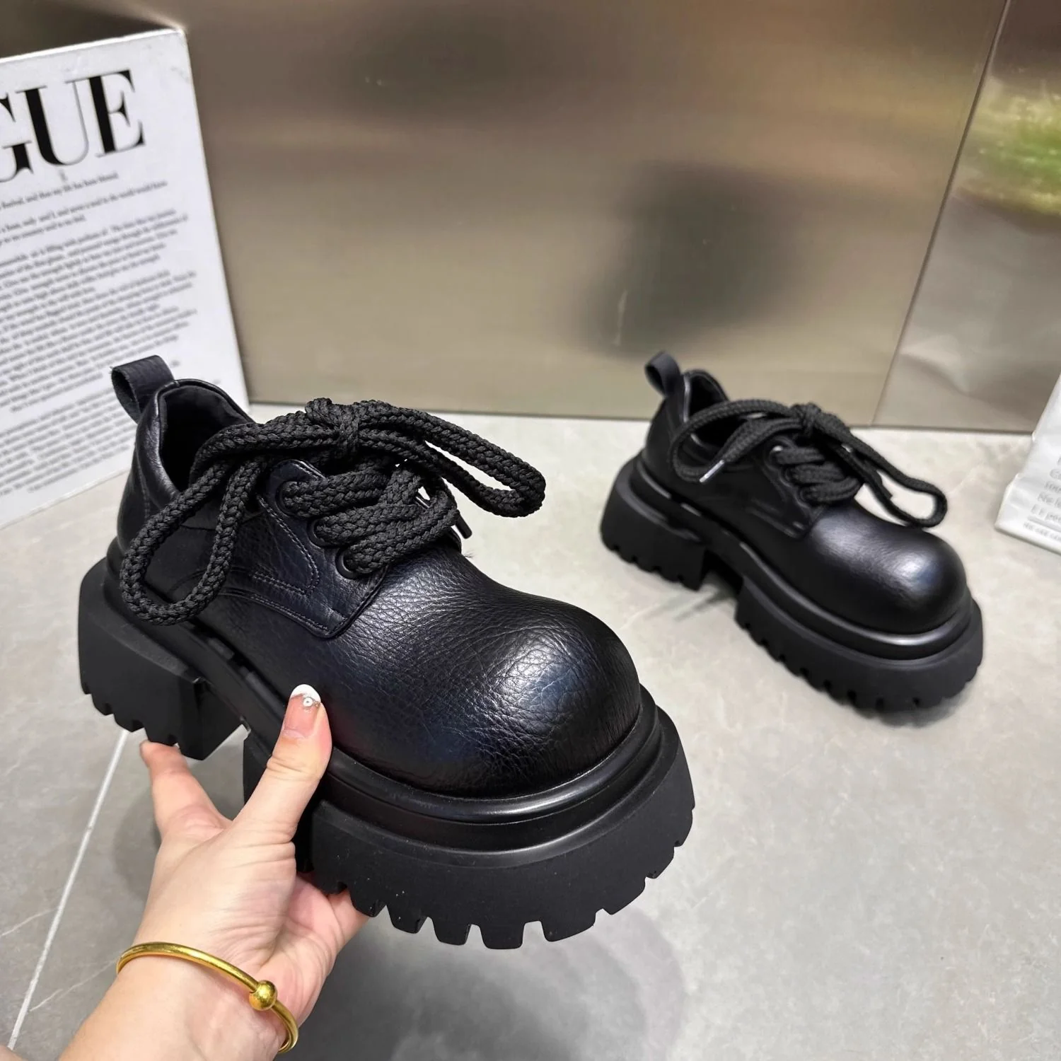 Damen modische Schnürboots mit robustem Plateau und rutschfester Sohle Heidi Mode - Image 6