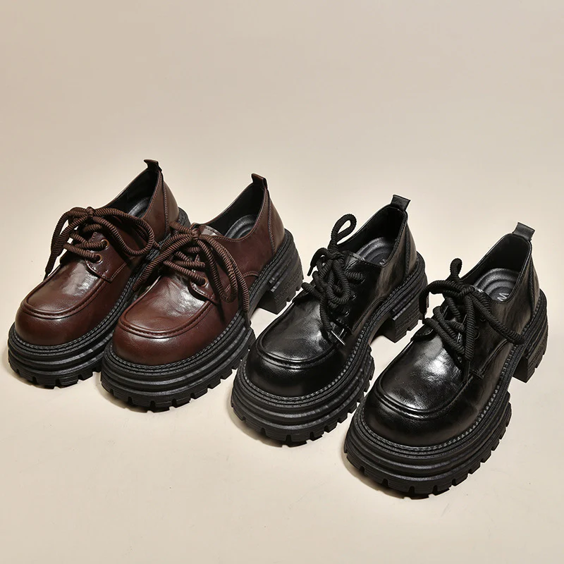 Damen Modische Schnürschuhe mit robustem Plateau-Heel und elegantem Obermaterial Heidi Mode - Image 3