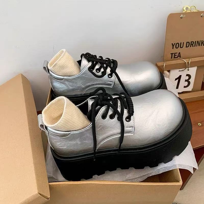 Damen Modische Schnürschuhe mit robustem Plateau und sockenähnlichem Detail Heidi Mode - Image 7